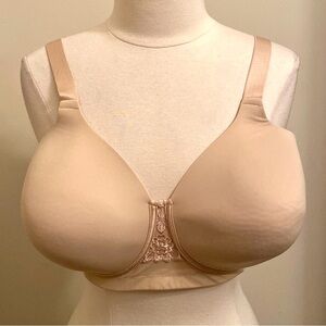 Vanity Fair Tan Beige Beauty Back Full Figure Smoother Wireless Bra Size 42DD